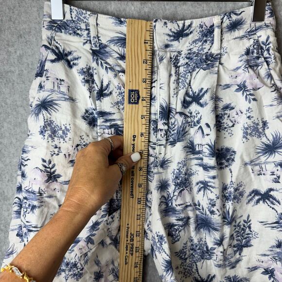 Abercrombie & Fitch Linen Shorts Womens XS White Bermuda Hawaiian Casual Preppy - Picture 7 of 12